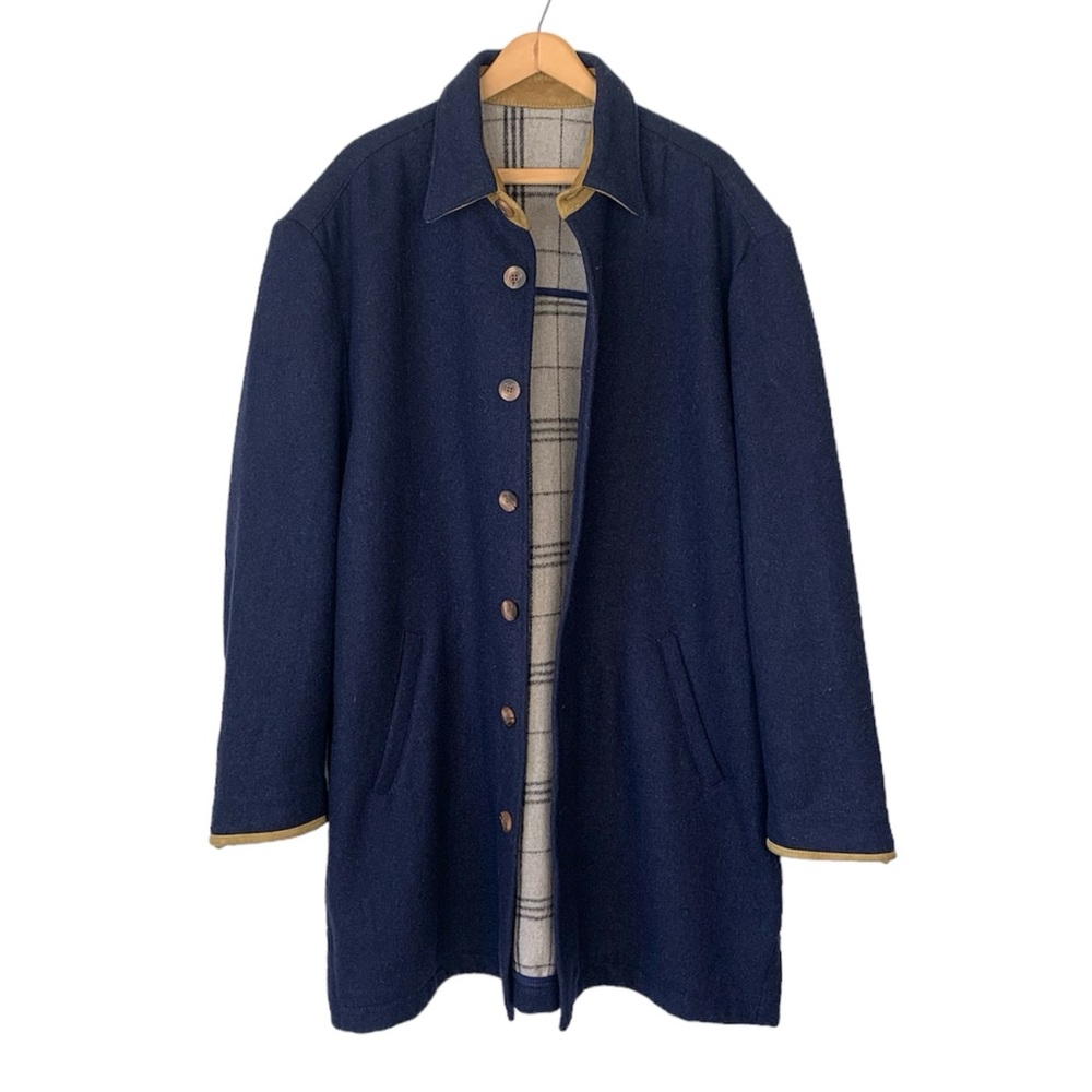 MINE Navy Blue Wool Suede Men’s Coat